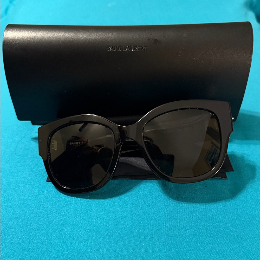 Saint Laurent Glossy Black Women's Sunglasses